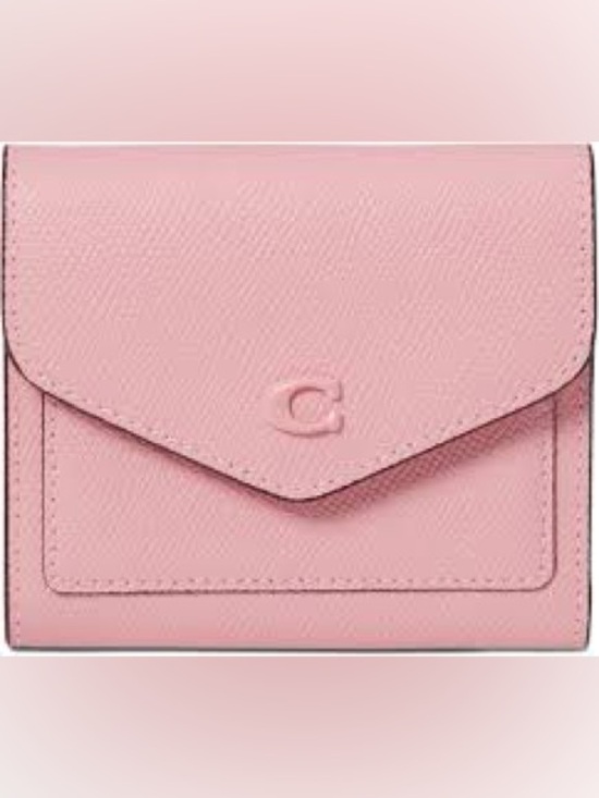 Coach Handbags - Coach Cross Wyn Grain Leather Small Wallet Flower Pink Silver Accents
